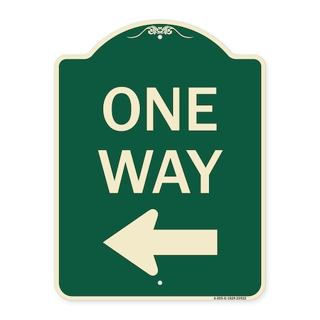 Signmission One Way Left Arrow Heavy-Gauge Aluminum Architectural Sign, 24" x 18", G-1824-23522 A-DES-G-1824-23522